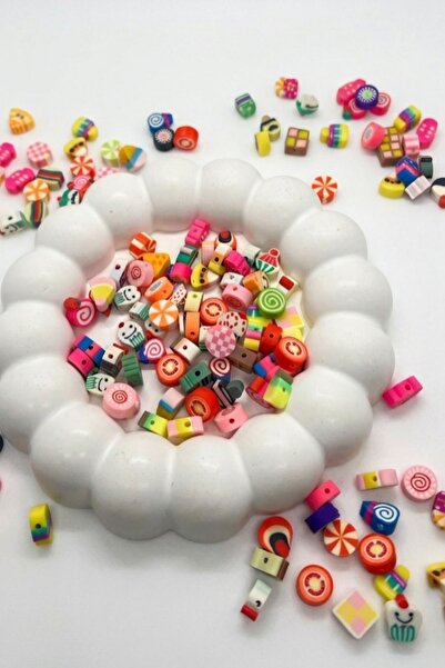 hobi dünyası evim 10 Adet Fimo Boncuk Şeker Cupkek Lolipop Boncuk Takı Yoka A...