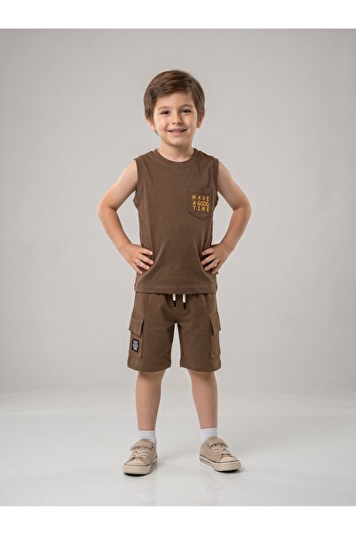 yavrucak life Boy's Have a Good Time Printed 2-Piece Combed Cotton Set