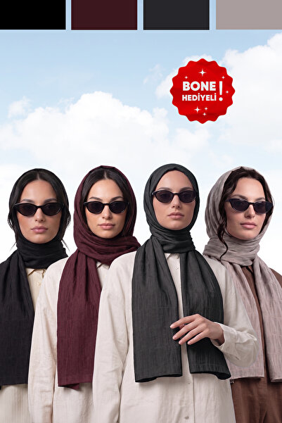 Kamer Scarf شال قطني من نوع Aerobin من سلسلة Water Wave، عبوة من 4 قطع - غير ...