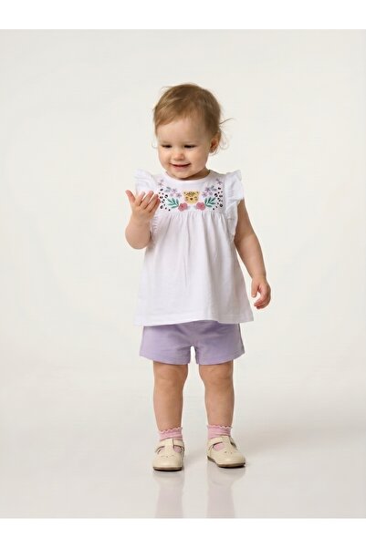 nazar baby Baby Girl Printed Shorts Set
