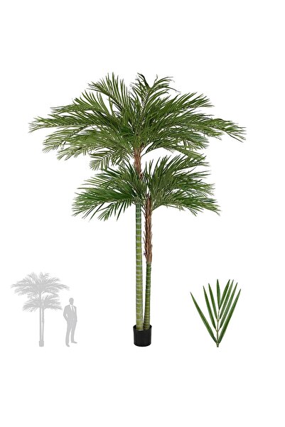 Roberto Rossi Artificial palm tree H240cm Areca De Luxe with 2 trunks