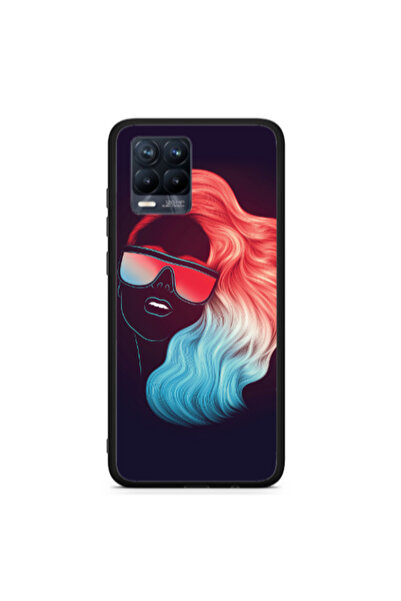 Other Realme 8 Girl with glasses Black Glossy Θήκη