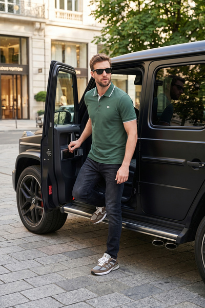 Buratti % 100 Pamuk Düğmeli Regular Fit Polo Yaka T Shirt Erkek POLO YAKA T S...