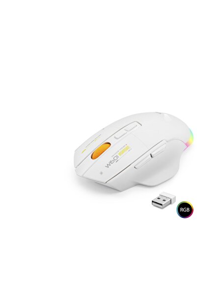 Skygo Dual Mode Kablosuz Mouse 12800 Dpi 7 Tuş Makro 1000Hz Rgb - Beyaz W601W