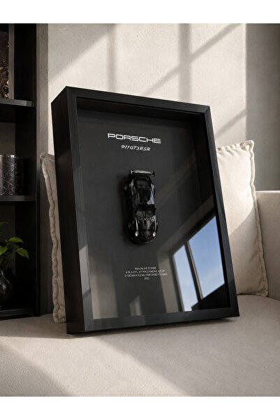 NOİRFRAM Noirframe® Porsche 911 GT3 RS Shadow Box MDF Tablo – 25x40 Parlak Si...