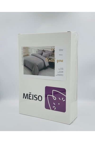 MEİSO Lenjerie de Pat Premium MĚISO din Bumbac Satinat 100% TC250 – Set 4 Piese 245x245 cm, Confort și Eleganță pentru un Somn Odihnitor