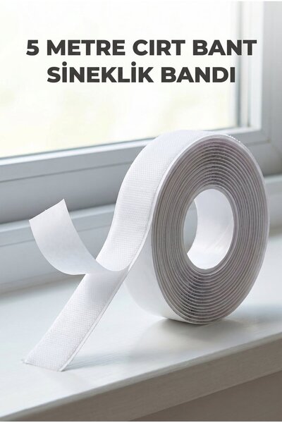 Evgereçlerim 5 Metre Güçlü Yapışkanlı Cırt Bant Sineklik Tülü Sabitleme Bandı