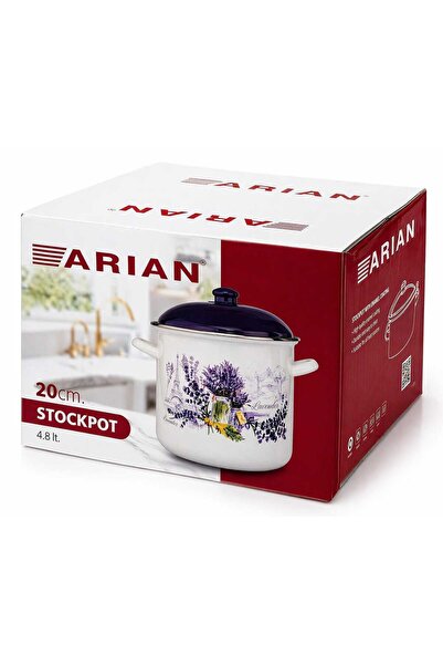 Arian Arian enamel pot with lid, 4.8L capacity, lavender model, induction hob...