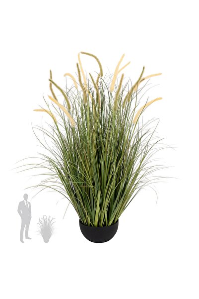 Roberto Rossi Iarba artificiala Onion Dogtail 110 cm cu 18 flori alb cu verde