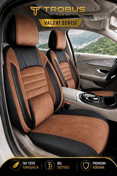 TROBUS Fiat Egea Sedan 2014 Sonrası Uyumlu Valeria Serisi Taba Siyah Bel Dest...