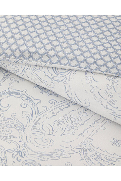 English Home Paisley Touch Kolay Ütülenir Çift Kişilik Nevresim Seti 200x220 cm Mavi
