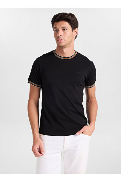 GMG FIRENZE Black Men's Slim Fit Text Printed T-Shirt Gu26Mss03009