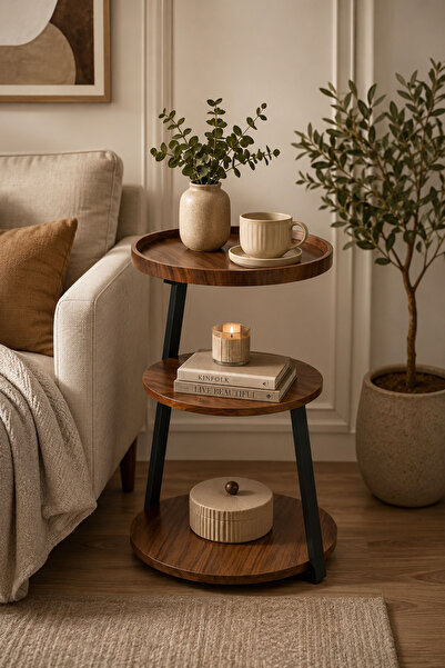 Crestj 3-Tier Modern Functional Design Side Table, Combining Elegance and Org...
