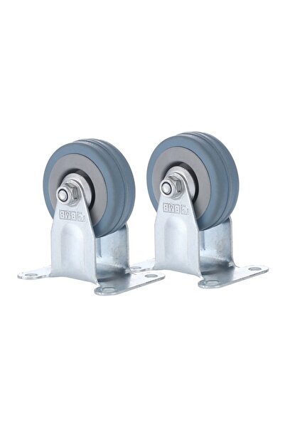 Lawazim BMB 2-Piece 50mm Rubber Rigid Caster Wheels for Furniture with Plate,...