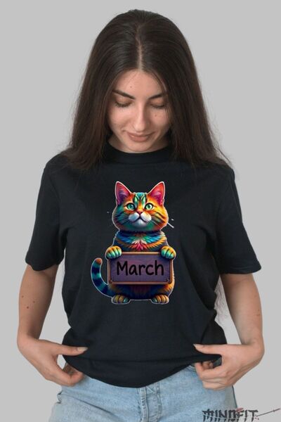 GILDAN Tricou Cu Pisica Multicolora March