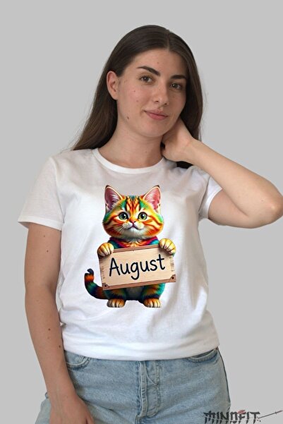GILDAN Tricou Cu Pisica Multicolora August