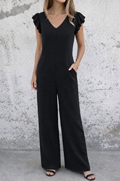 Veraura Lifestyle Women's Short Sleeve V-Neck Long Aerobin Jumpsuit with Deep...