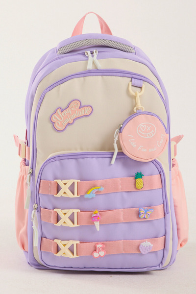 GALB LEATHER GALB Pink Lilac TR3 Πολυτελής Εισαγόμενη Υφασμάτινη Σχολική Τσάν...