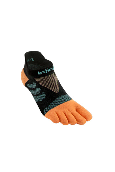 injinji WOMEN'S NO SHOW ULTRA COOLMAX RUN TOE SOCKS - أسود - XS/S