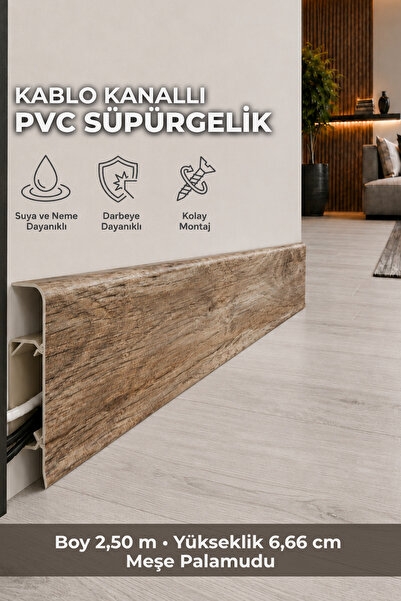 AGK Esquero Açılabilir Kapaklı Kablo Kanallı PVC Süpürgelik 250 cm Suya, Neme...