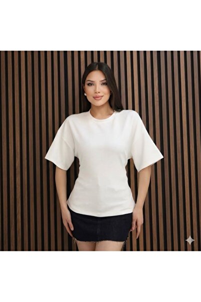 Royteks Fashion Women's Crew Neck T-Shirt with String Detail on the Back