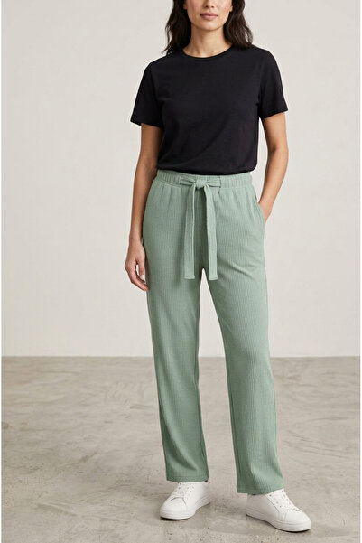 just wear zt Women's Daily Use Ribbed Wide Leg Pants
