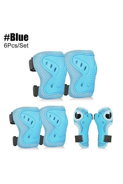 Choice Blue 6 in 1 Knee Pads Elbow Pads with Wrist Guards for Ages 3-10, Prot...
