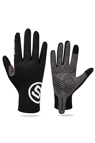 Choice22 XL Black SUPERIDE Gel Padded Full Finger Cycling Gloves Men Women Br...