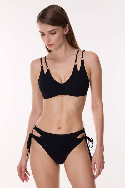 AYYILDIZ 6508 Black Capless Bikini Set