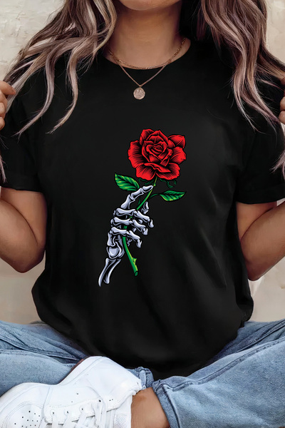Sarah's Boutique Women's T-shirt – 100% cotton – Dark Rose