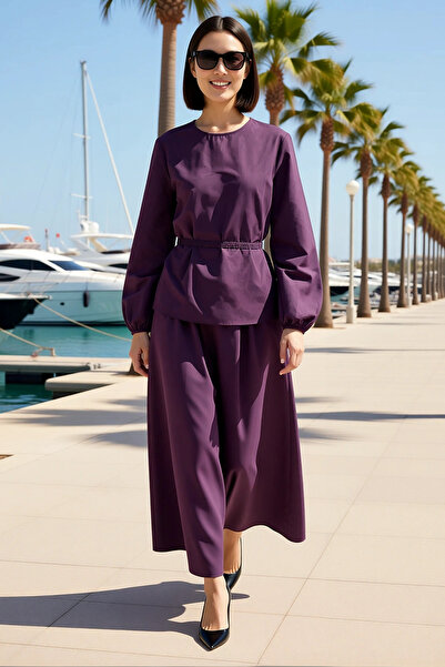 BENERLY Women's Plus Size Long Sleeve Crew Neck Blouse Maxi Skirt Set Elastic...