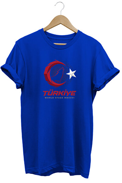 WİDİ Minimalist Turkey Moon Star Printed Football Fan T-Shirt