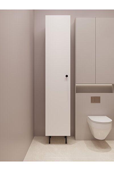 LİGNO MOBİLYA 7 Bölmeli Dar Alan Dolap - 167 cm İnce Uzun Mutfak & Banyo Düze...