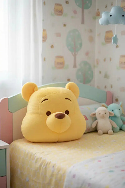 Miniso Disney Winnie The Pooh Lisanslı Büyük Peluş Yastık 48 Cm – Dekoratif M...