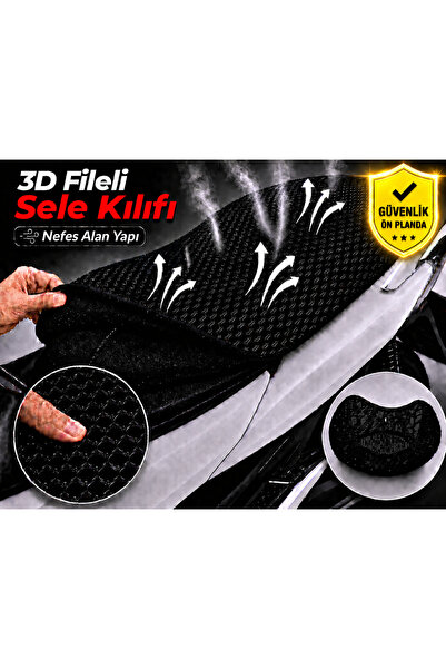 Vi Caro Husă șa motocicletă Kuba KH100 Husă șa cu plasă 3D Protecție șa respi...