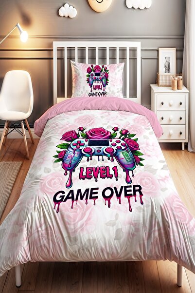 EVPANYA Rose Journey Gamer Patterned Single Baby Kids Bedding Set