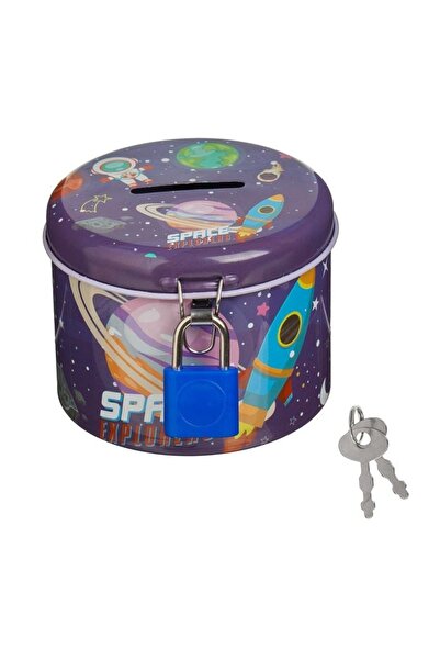 OEM Pușculiță Metal pentru Copii, Model Spațiu, Multicolor, Economisire Bani ...