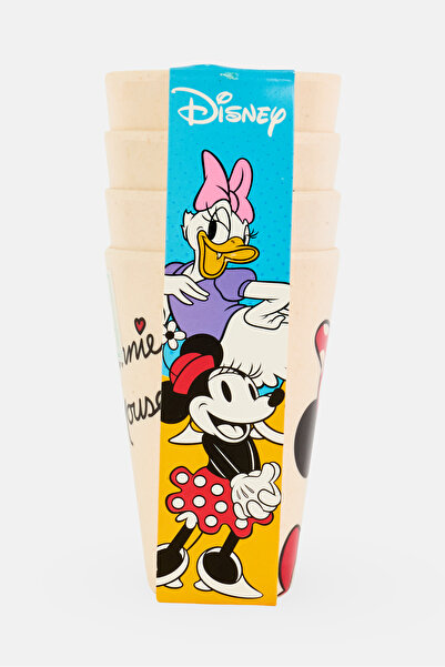 Disney 4 Pcs Minnie Mouse Bamboo Fiber Tumblers 265 ml, Cream
