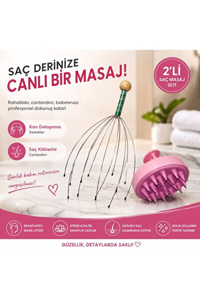 HB LİFE Σετ 2 τεμαχίων για μασάζ και περιποίηση μαλλιών – Συσκευή μασάζ για τ...