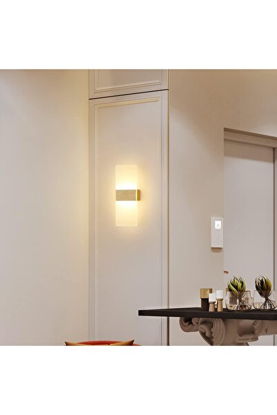 Generic Modern LED Wall Light, Frosted Acrylic Wall Sconce 10W, Warm Light 3000K, Gold