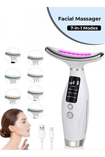 ZeeSquare 7-in-1 LED Facial Massager for Face & Neck Massager – Rechargeable ...