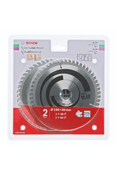 Bosch Circular Saw Blade Set, 2 pcs, 190 x 30 mm, Black/Silver