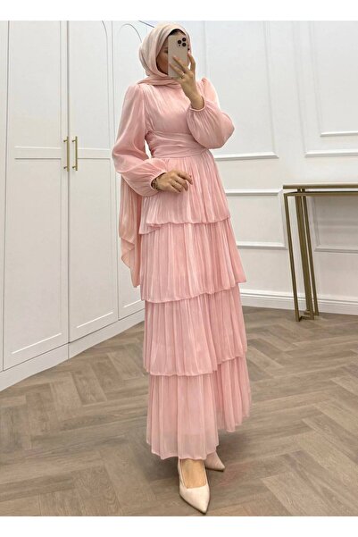 Gülsoy YENİ SEZON KAT KAT DETAYLI JAN JAN ŞİFON ELBİSE