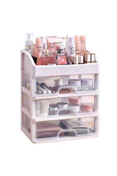 OEM Organizator De Produse Cosmetice, Make-up, 27x23x17 cm, Plastic, Transparent
