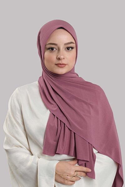 HÜRREM BONE Eșarfă practică gata făcută, tip  "Dusty Rose ", cu burete pe par...