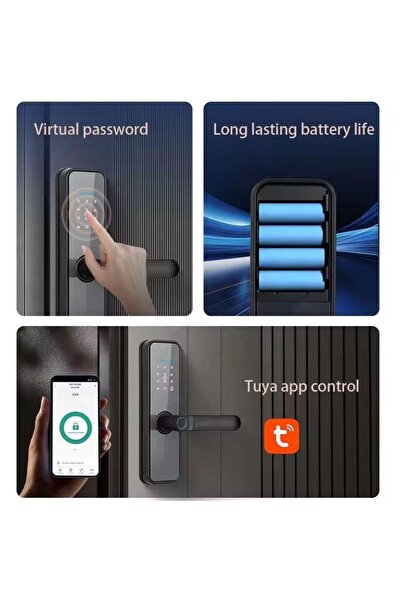 OEM Încuietoare Digitală Inteligentă | + Cheie + Card + WiFi + App | Anti-Efr...