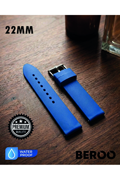 beroo straps 22mm Premium Düz Silikon Saat Kordonu – Ultra Dayanıklı, Esnek v...