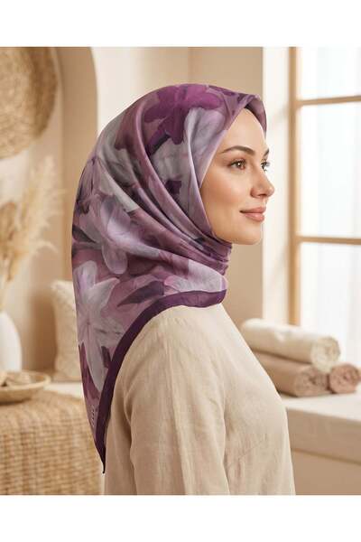 Sultan Eşarp Sultan Fresh Cotton Scarf - Lily Pattern - Sfe028-01