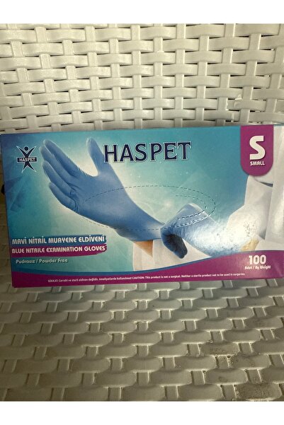 adenis Haspet mavi Nitril muayene eldiveni S beden pudrasız