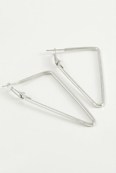 ZERO LAND Zengemtr Triangle Hoop Earrings 5 (223315) Cm-Silver Color